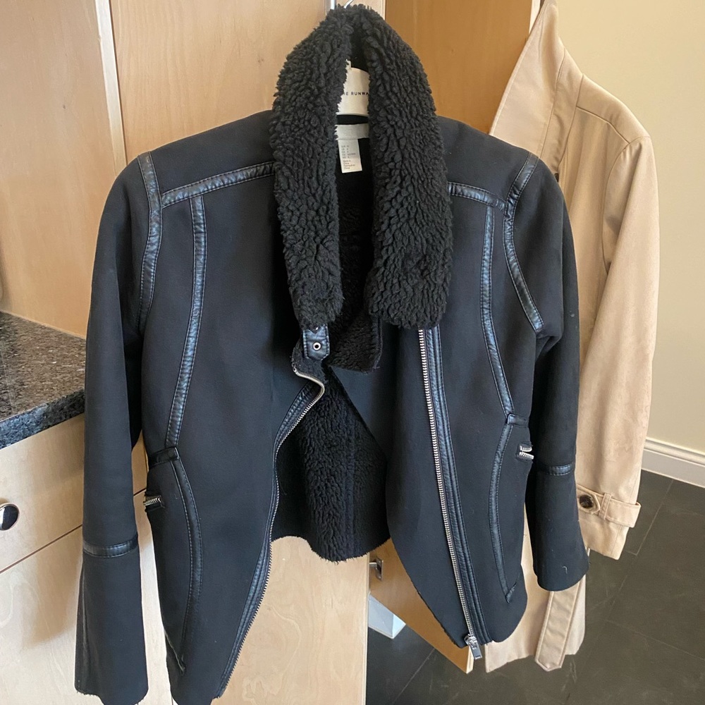 Black Sherpa suede jacket